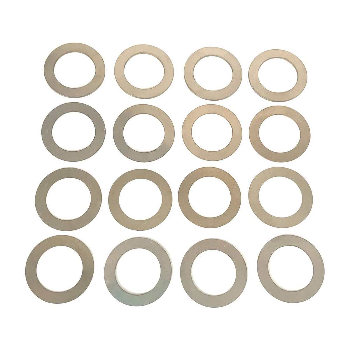 Stainless steel round alignment shim washers, 16-piece kit