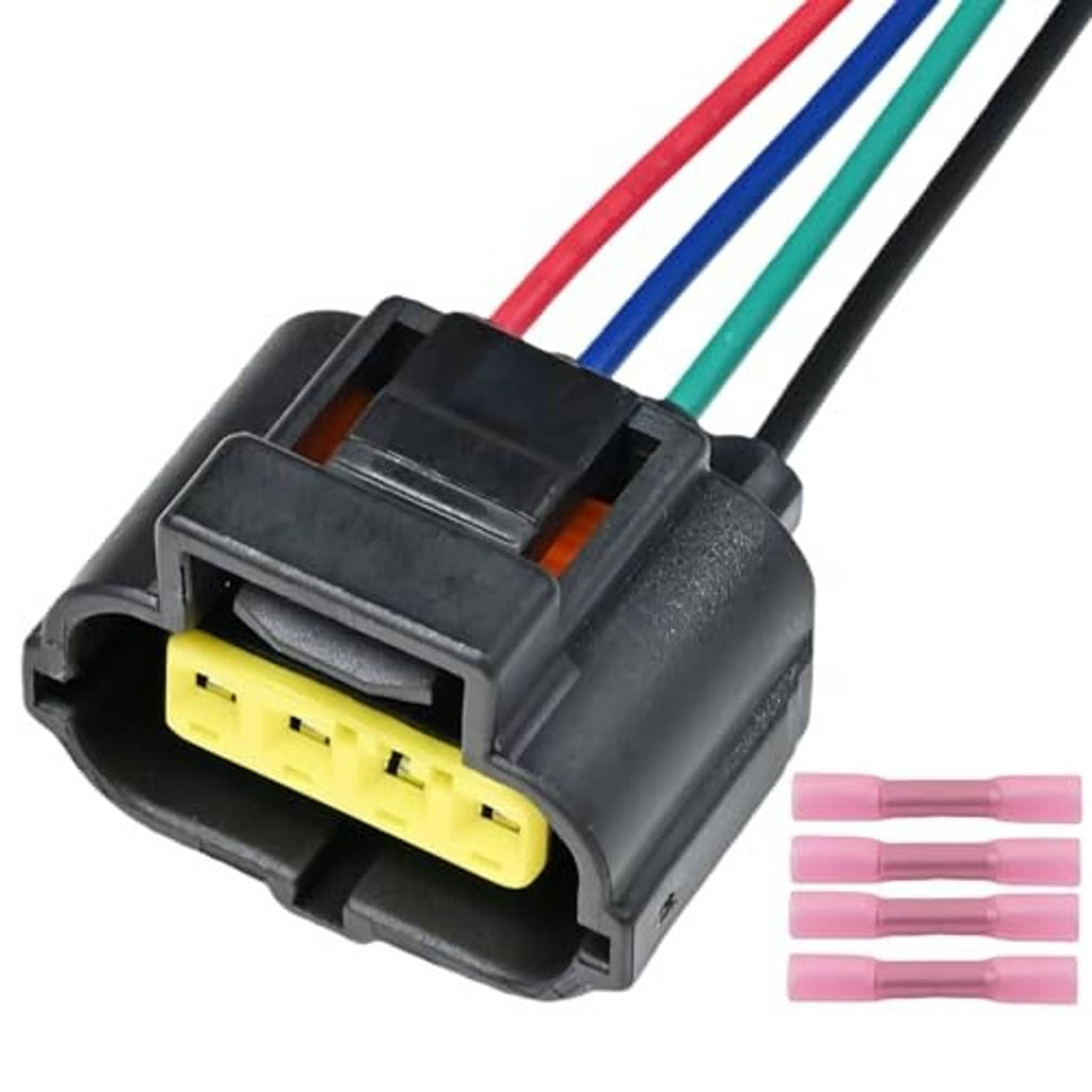 Throttle sensor connector pigtail with yellow 4-pin plug and colored wire leads