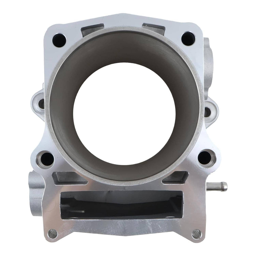 Standard bore cylinder jug, front view with round cylinder bore opening and bolt holes