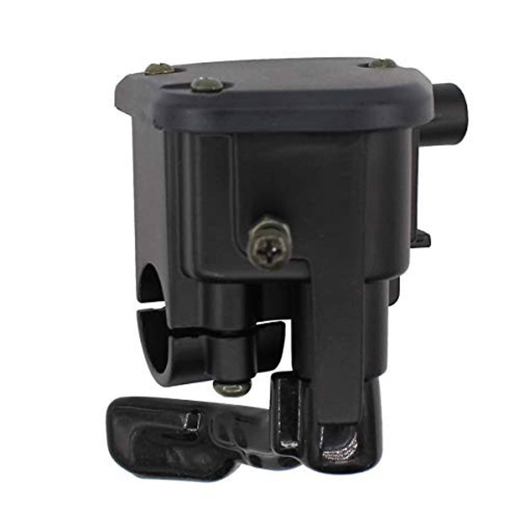 Black throttle control housing with lever handle and front mounting bolt
