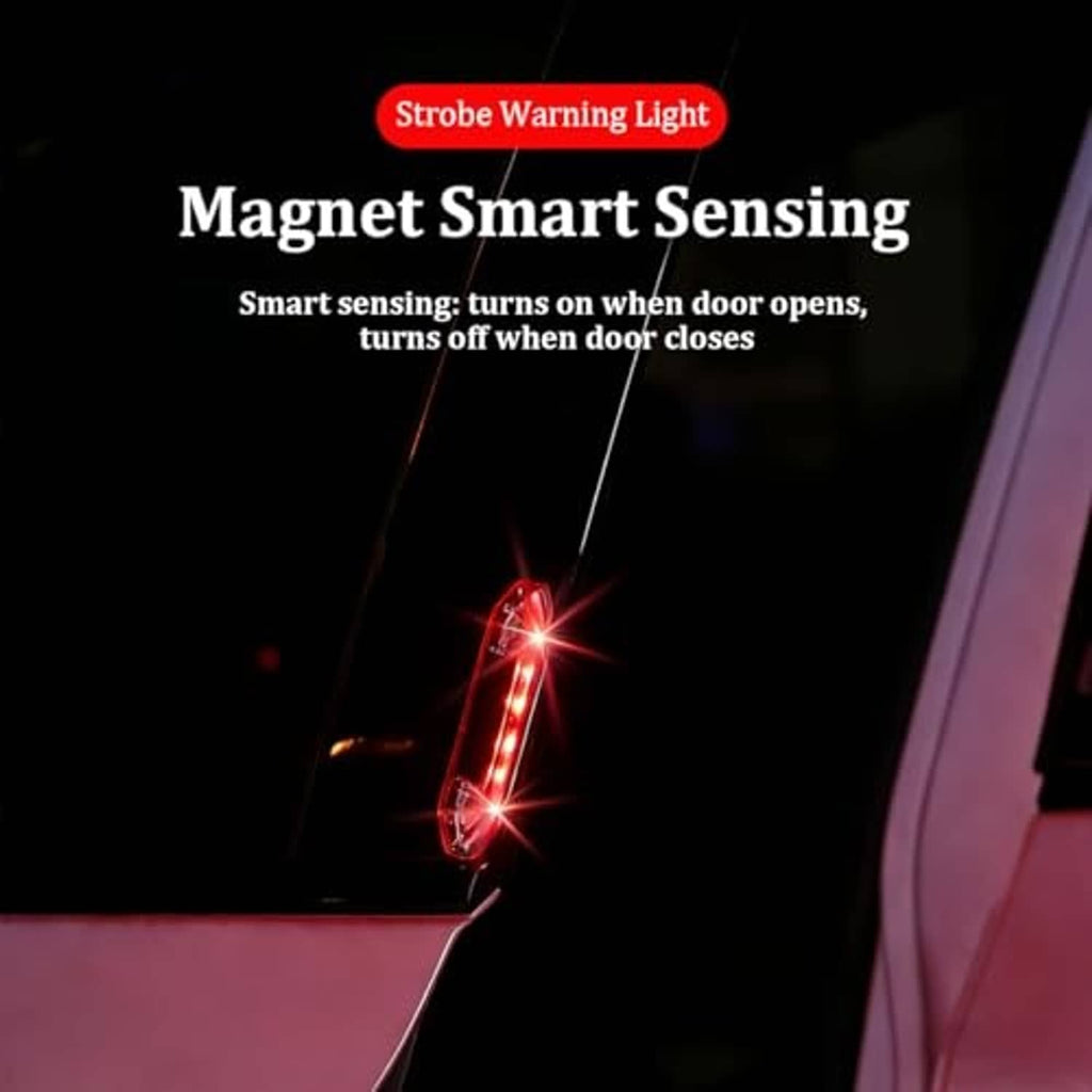 LED door warning light with red strobe, magnet smart sensing activation