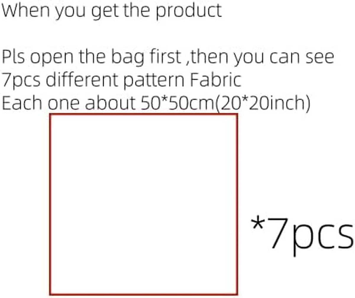 Diagram showing 7 cotton fabric squares, each about 20 x 20 in
