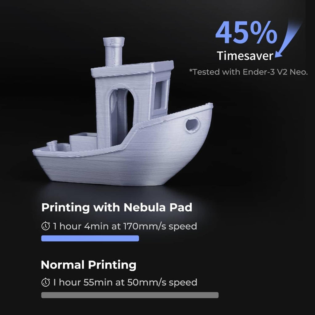 White 3D-printed mini ship model with chimney and arched side opening