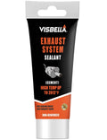 Exhaust system sealant tube front view with orange base and white cap