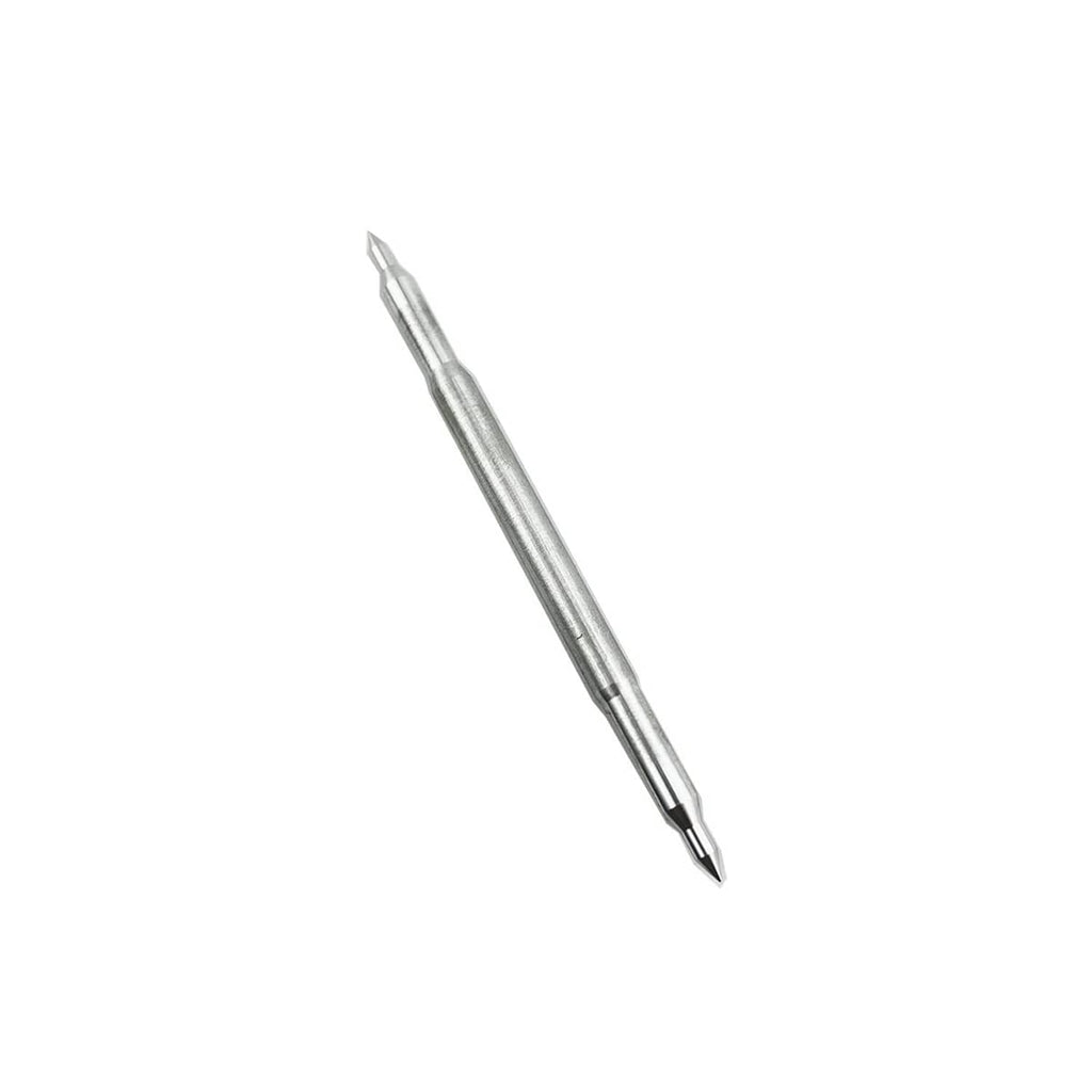 Aluminum pivot alignment tool with pointed ends, slender metal rod