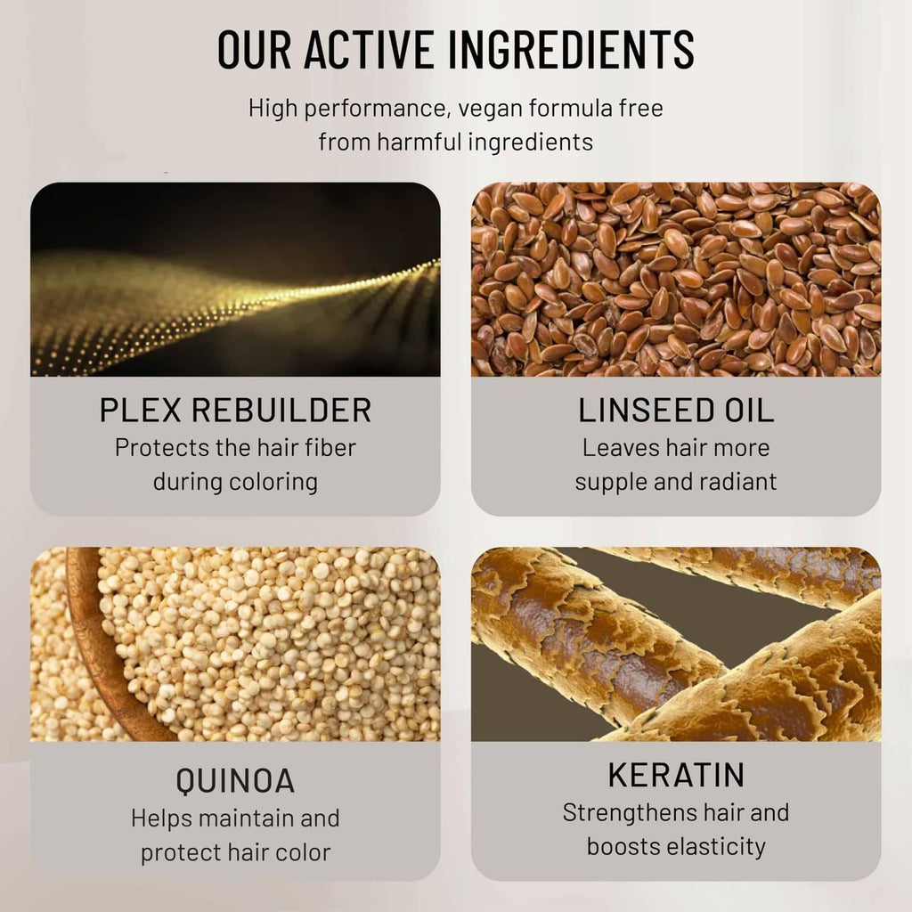 Plex Rebuilder active ingredients tiles: linseed oil, quinoa, keratin