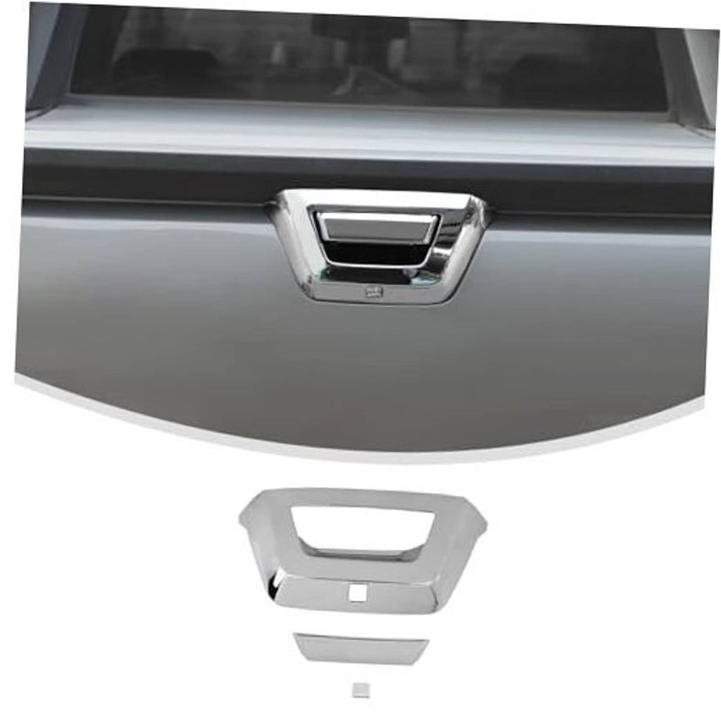 Chrome tailgate handle cover and included trim piece