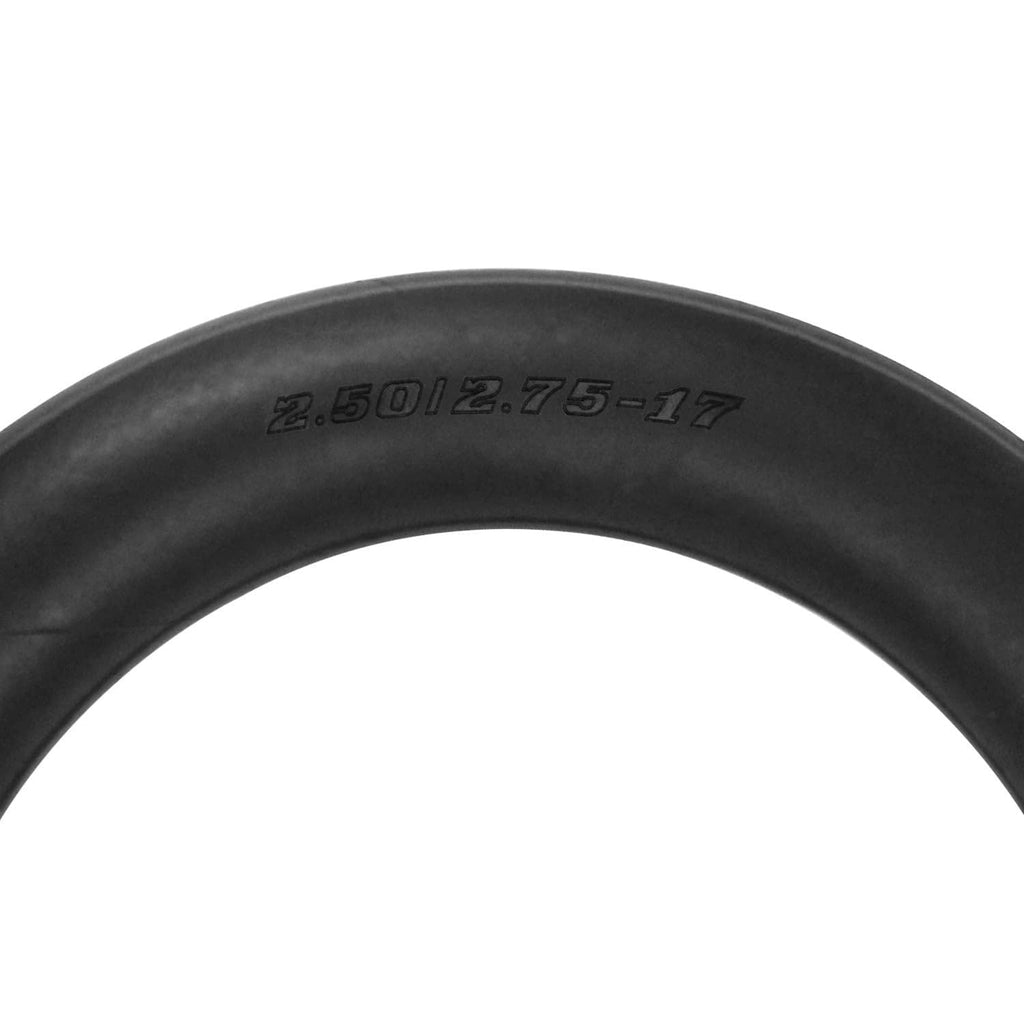 Black rubber inner tube with embossed marking 2.50/2.75-17