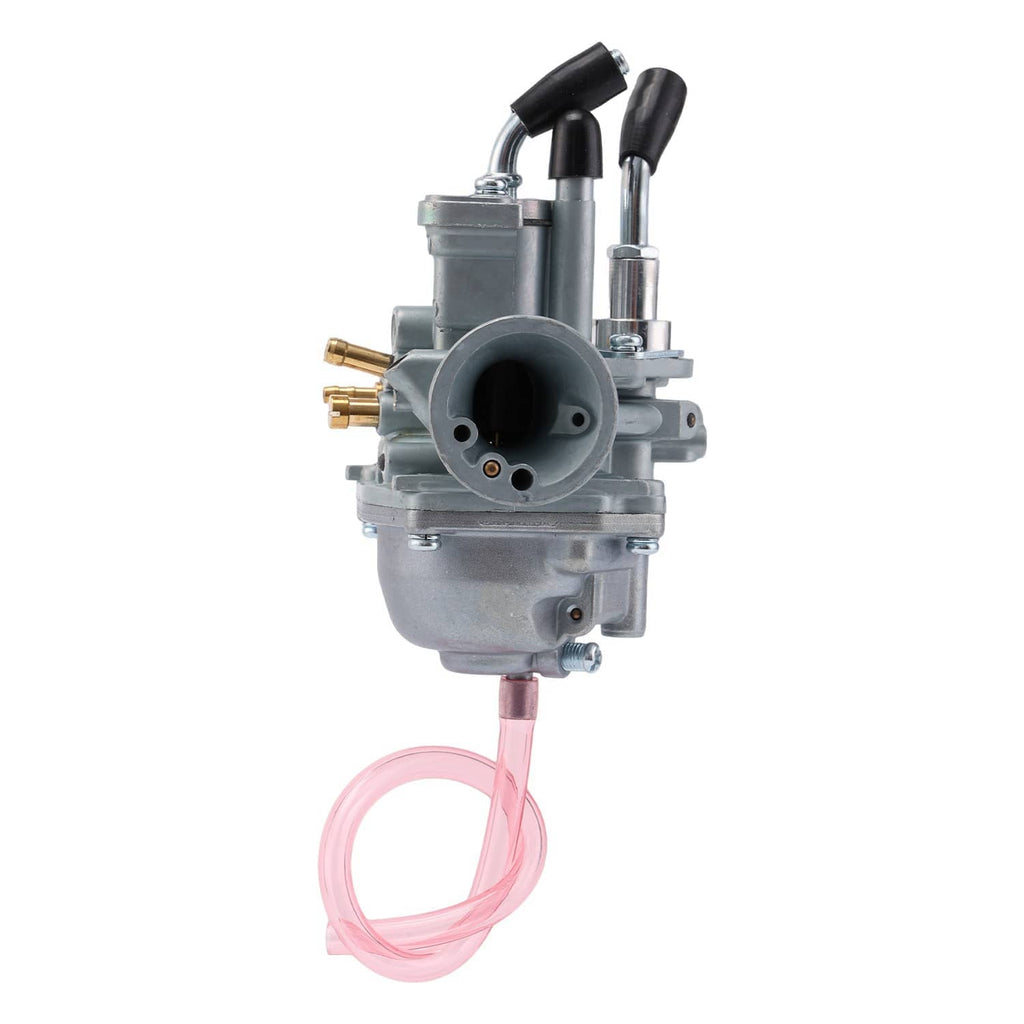 Carburetor front with circular intake opening and brass fuel outlet fittings