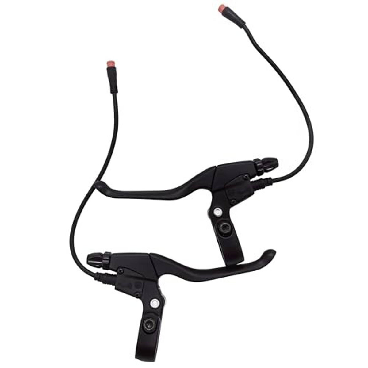 Electric brake lever set with black levers and wire harness, 2-pin connector.