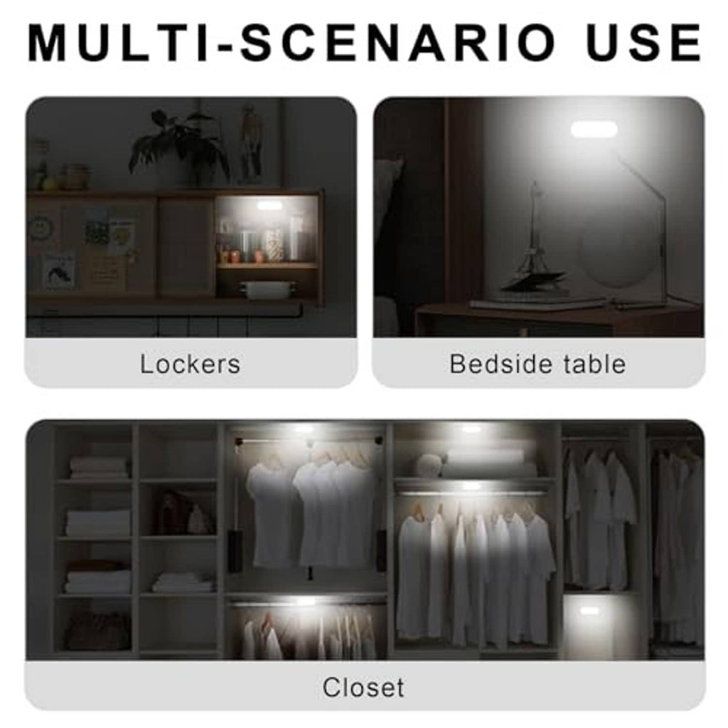 Portable LED touch lights, bright white illumination for lockers, bedside, and closets