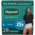 Depend adult incontinence underwear package, green Maximum absorbency size L, 28 count