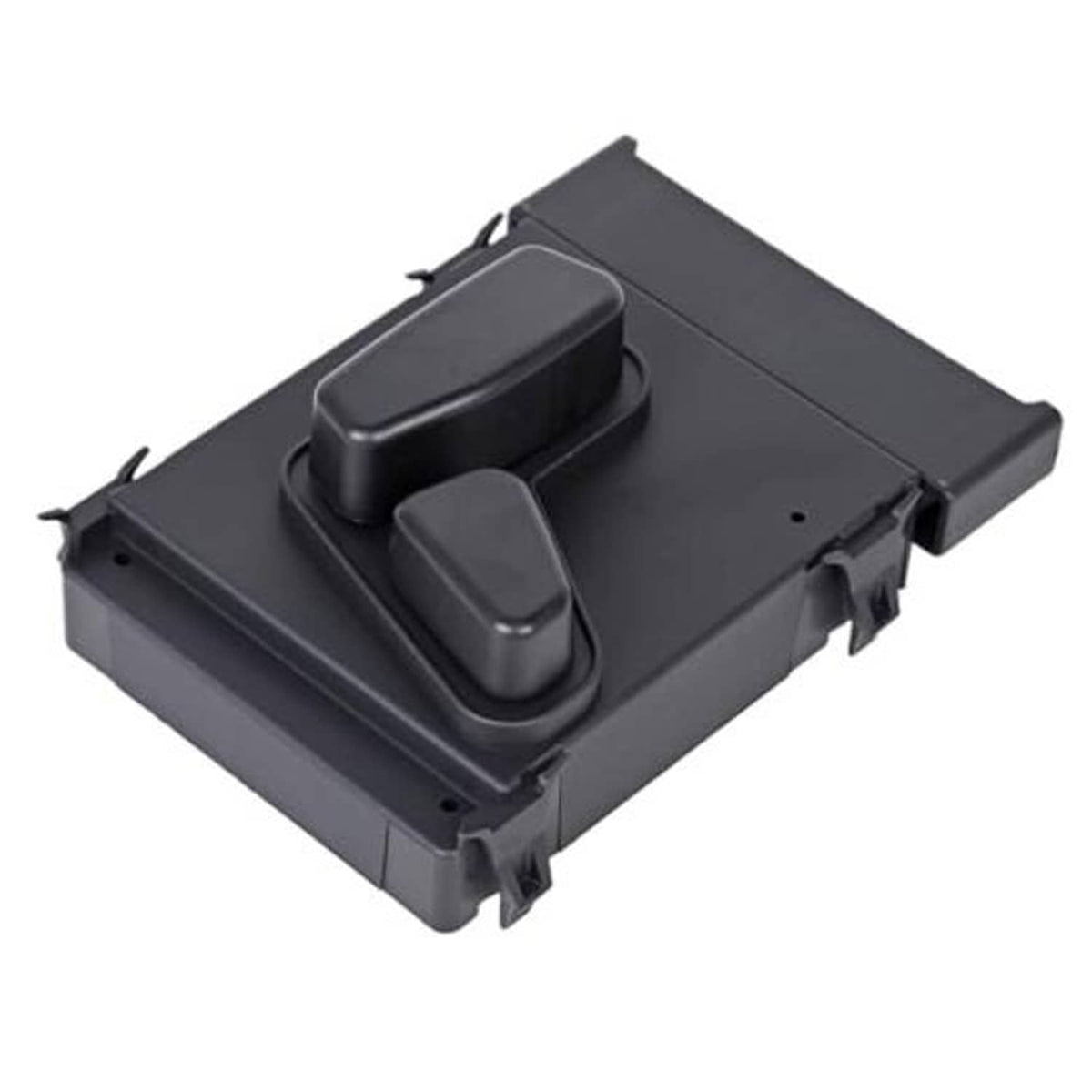 Power seat switch module with two dark gray rocker switches
