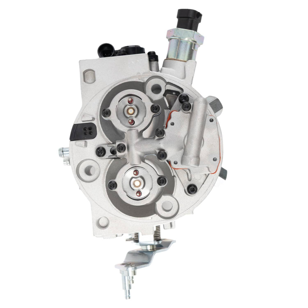 Throttle body assembly rear view with circular ports and sensor mounting points
