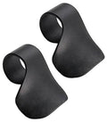 Pair of black motorcycle throttle assist covers, curved finger holders for throttle