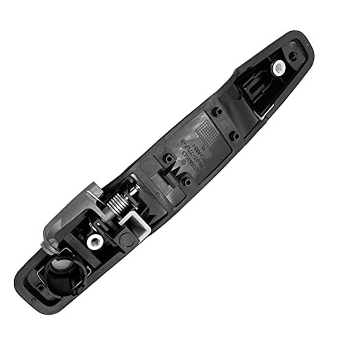 Exterior door handle interior assembly with screws and latch components