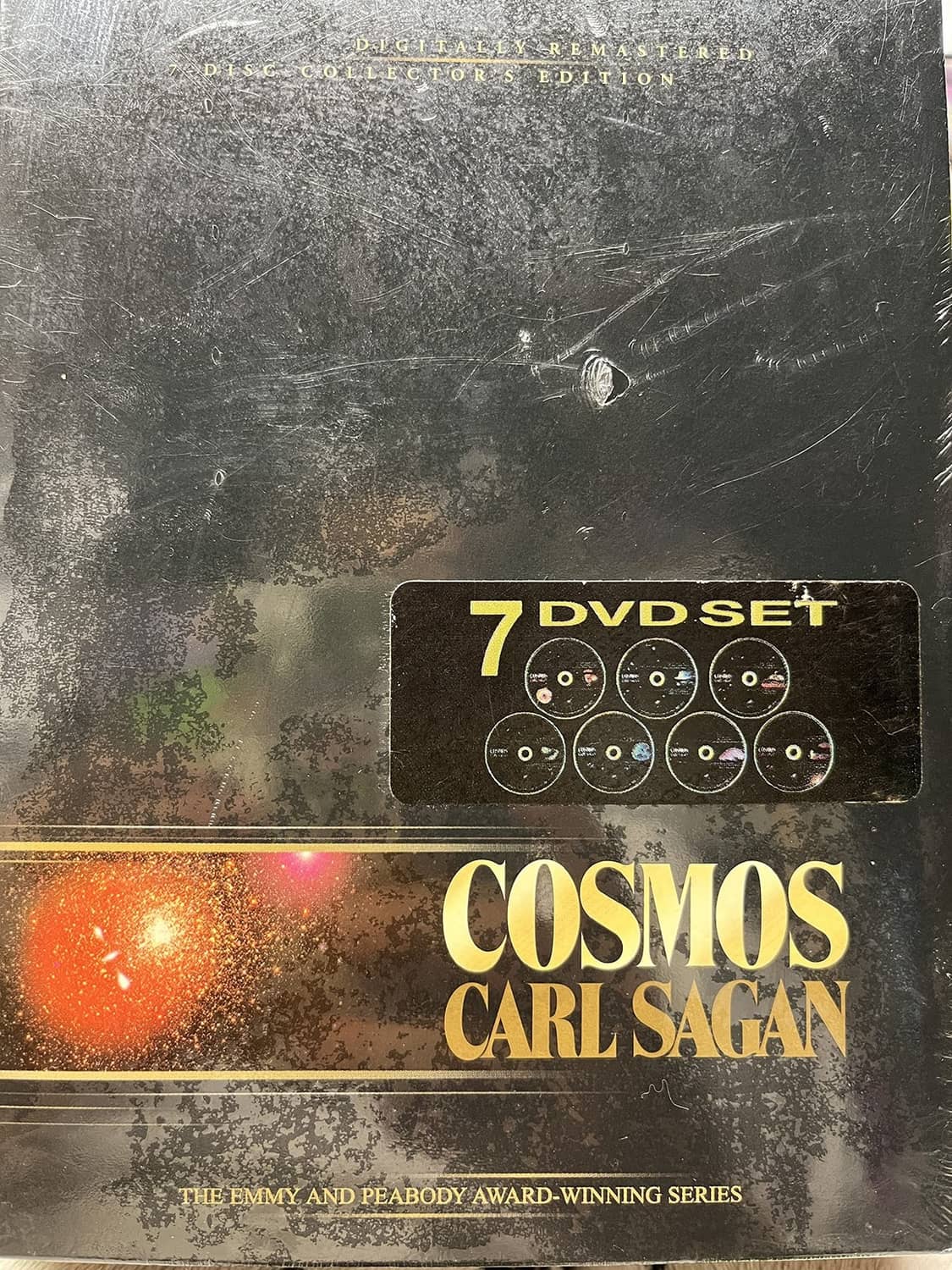 Cosmos Carl Sagan 7-DVD set in boxed DVD package with gold title text