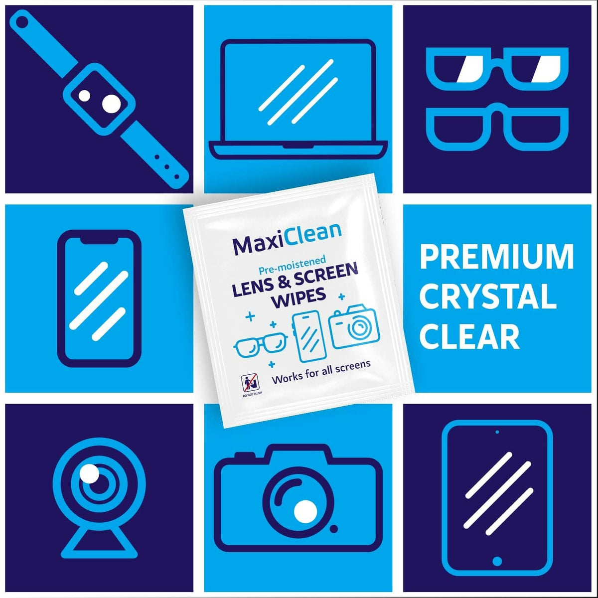 RivetOak Lens Wipes for Eyeglasses – 200 Individually 200 Count (Pack of 1)