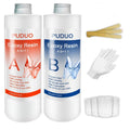 Clear epoxy resin A and B bottles with caps, for mixing resin