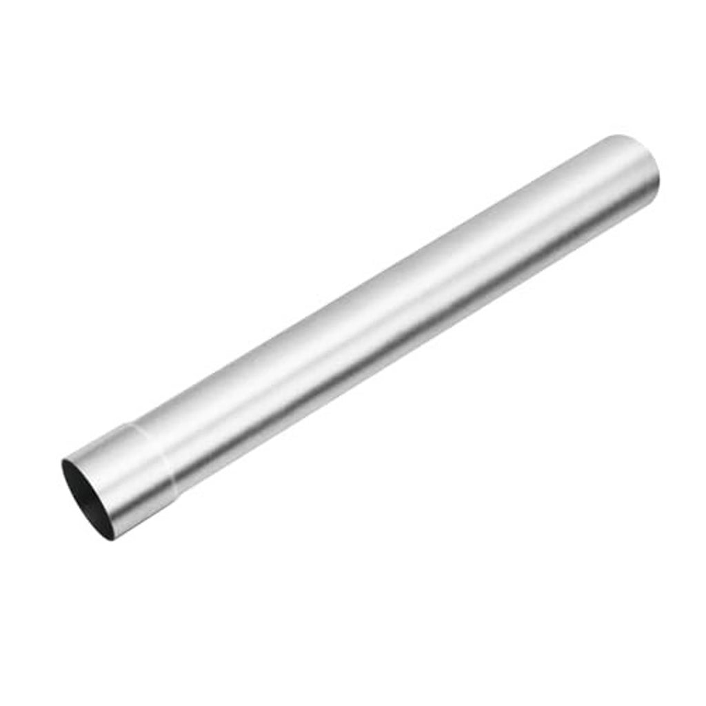 Mild steel straight exhaust pipe tube with smooth bore, silver finish