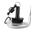 Mini golf club brush with black bristle head and magnetic base cleaner tool