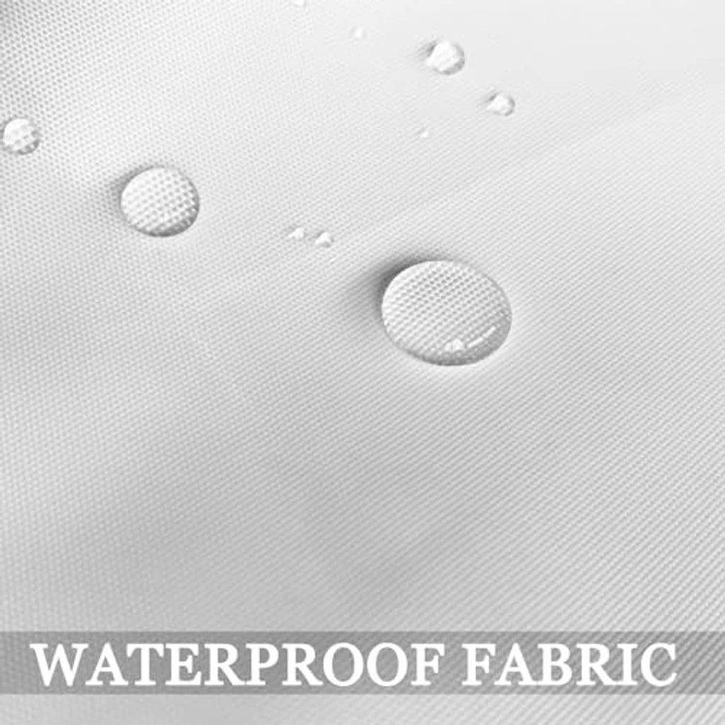 Embroidered US Army flag fabric with water-repellent surface and small droplets