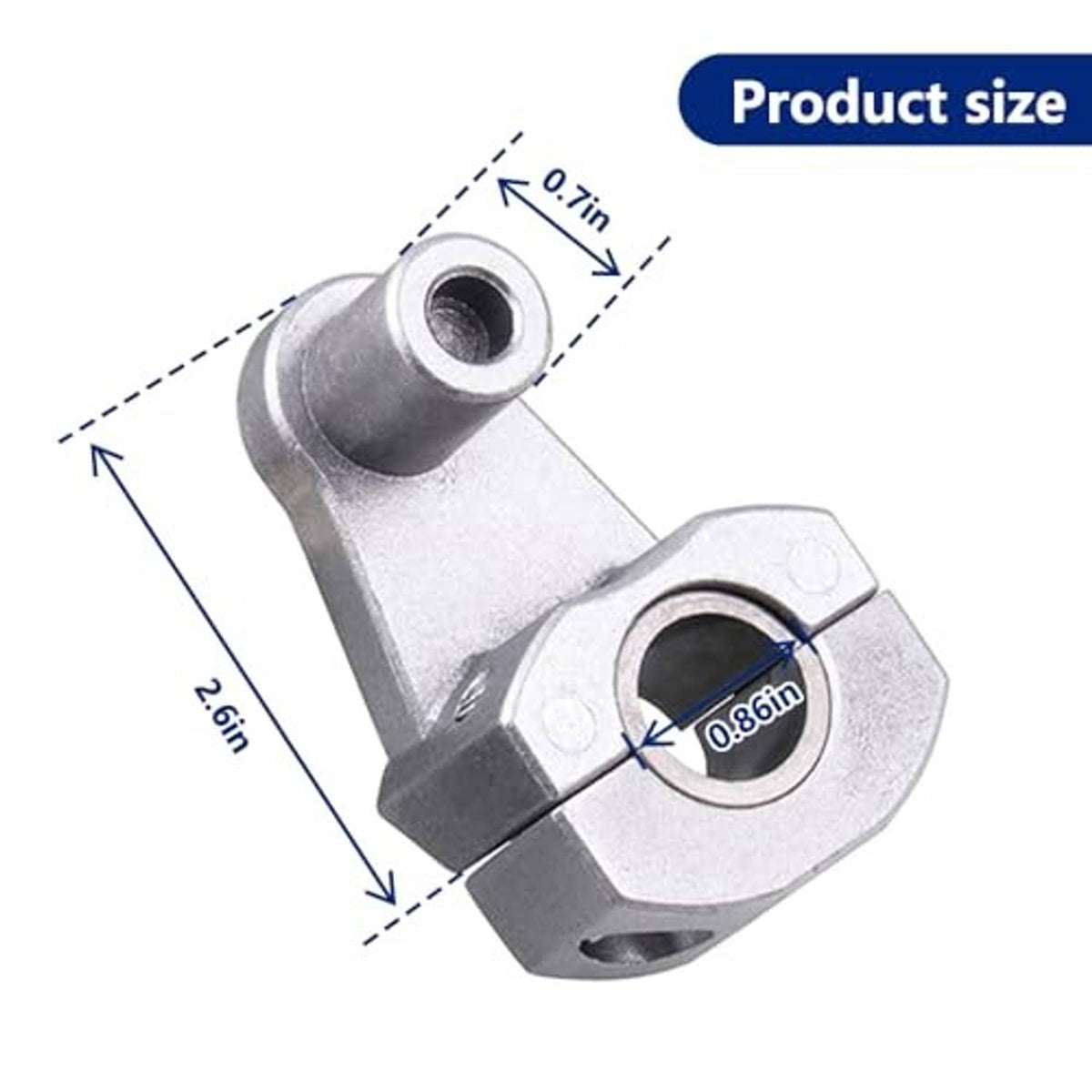 Silver pivot handlebar clamp riser with circular top mount opening
