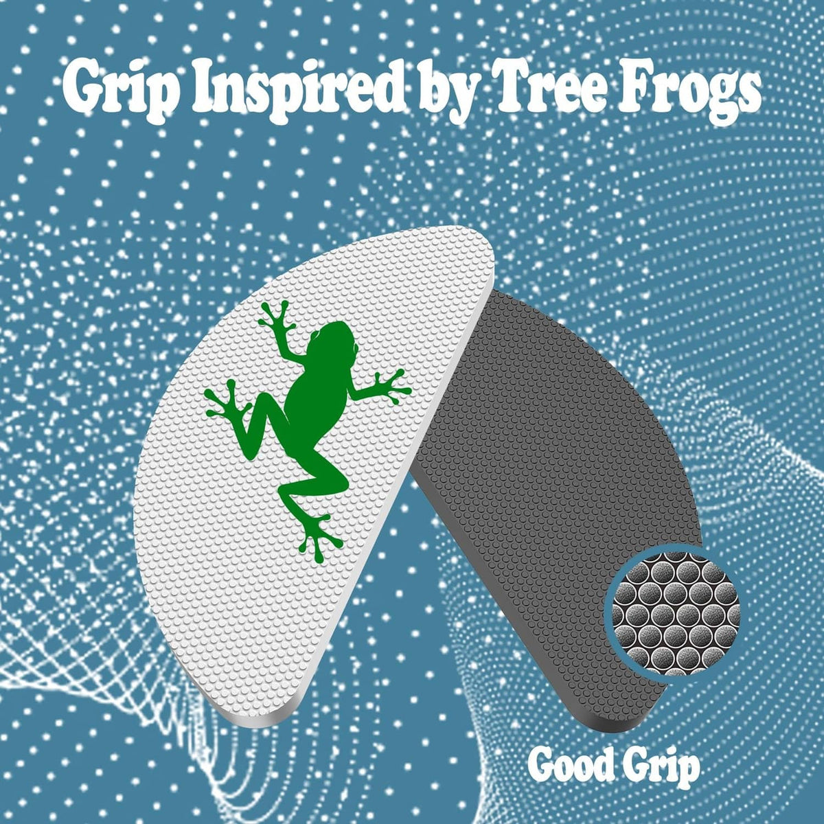 Textured anti-slip nose pads with tree frog grip design, clear adhesive back