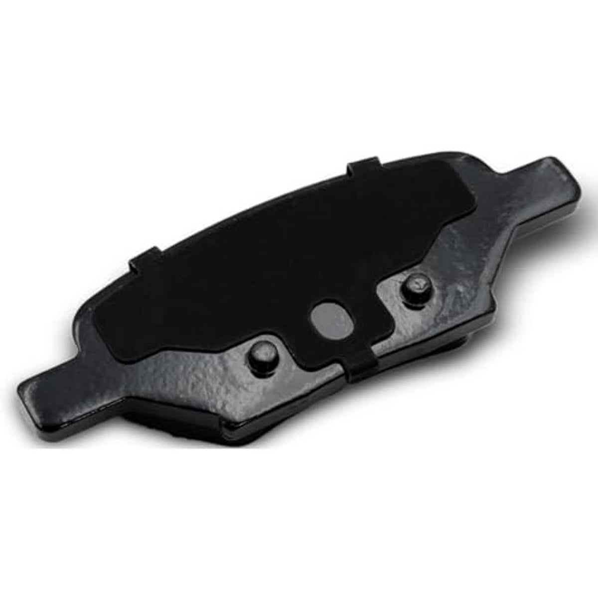 Ceramic brake pad backing plate, dark metal with two mounting holes