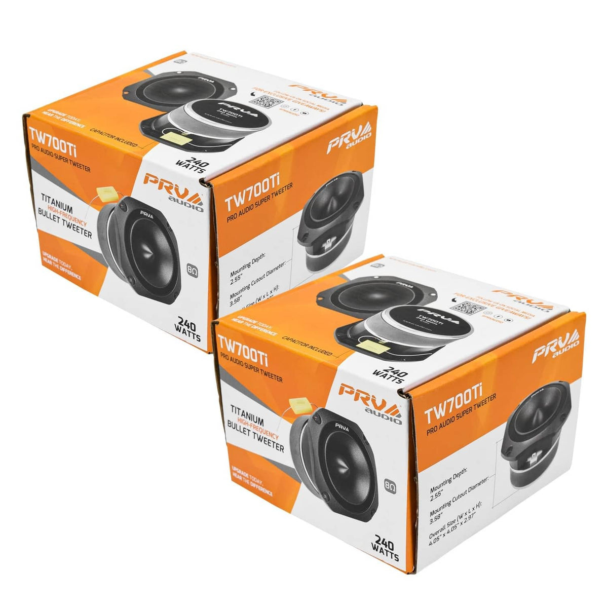 PRV Audio TW700Ti black bullet tweeter retail box set