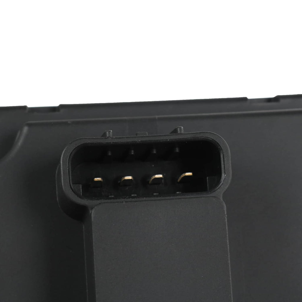 Headlight actuator control relay module connector with exposed gold pins