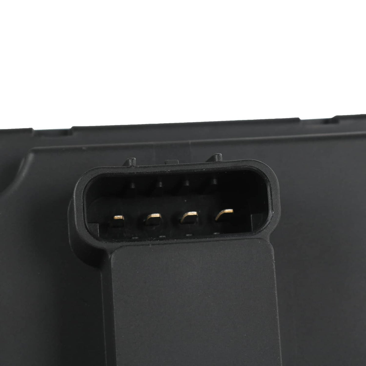 Headlight actuator control relay module connector with exposed gold pins