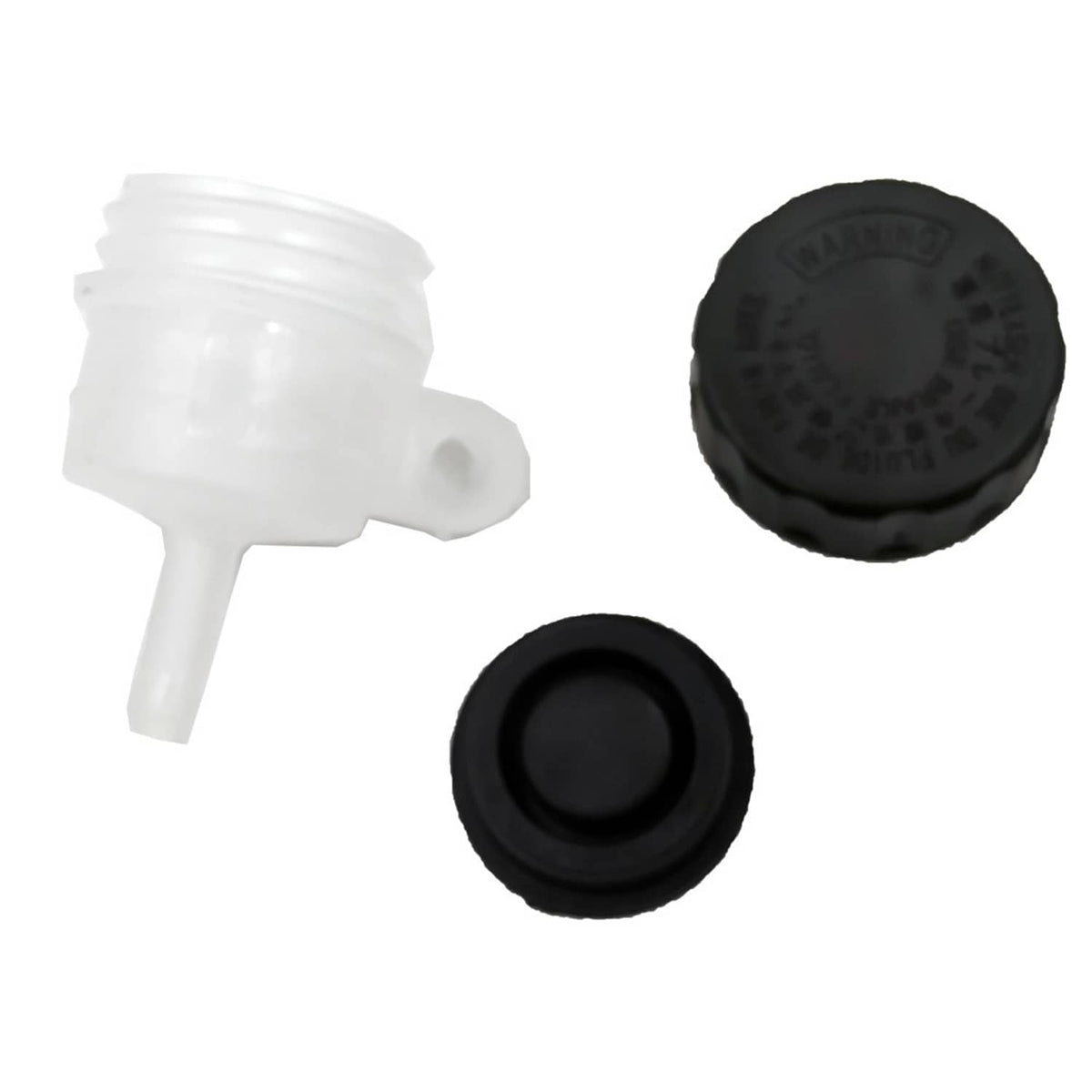 Brake fluid reservoir cap, black insert, and mounting seal grommet set