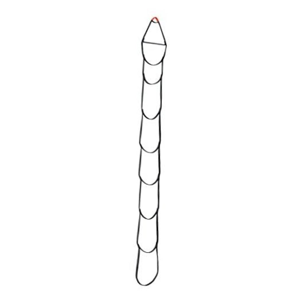Rope ladder with 8 black webbing loops and top hanging ring, tree stand steps
