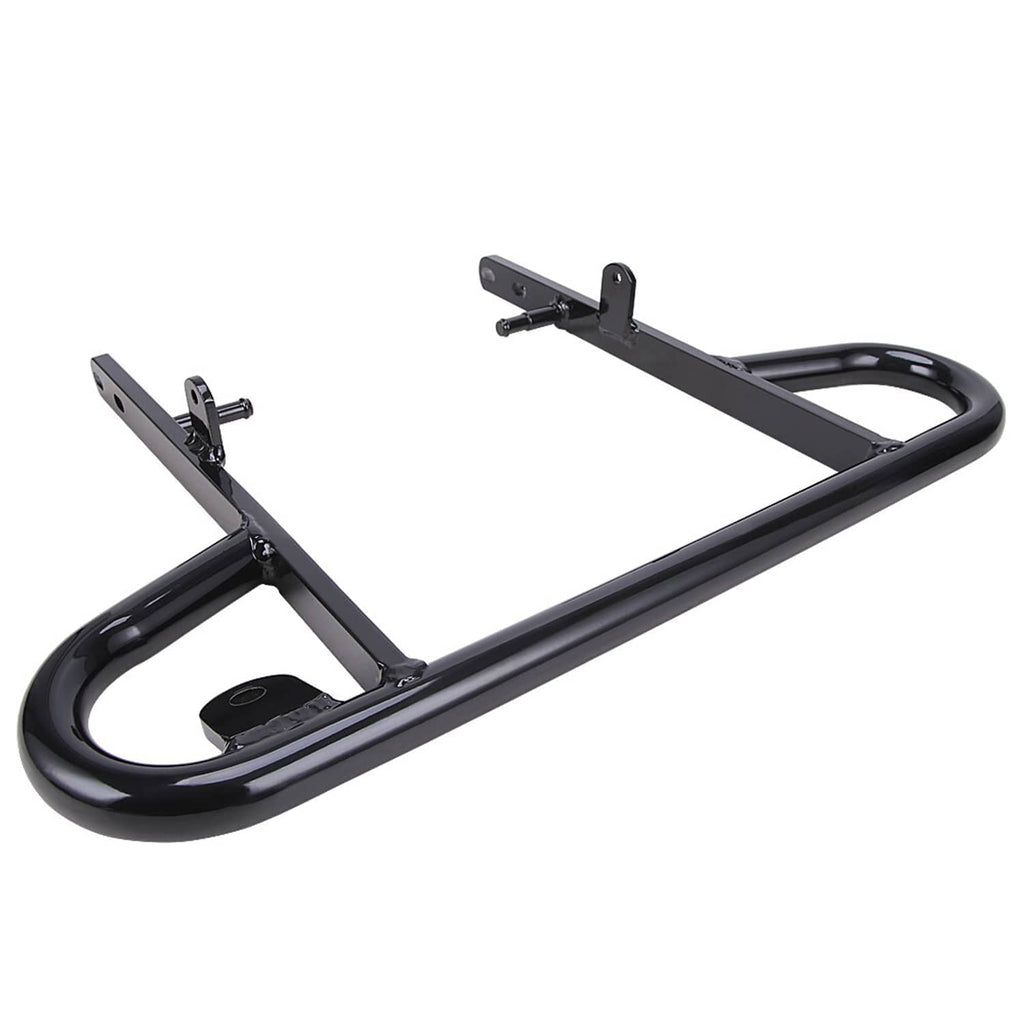 Black aluminum rear bumper with U-shaped guard, rear mounting plates, and hardware