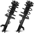 Front strut assembly with black coil spring and shock absorber, two-piece set