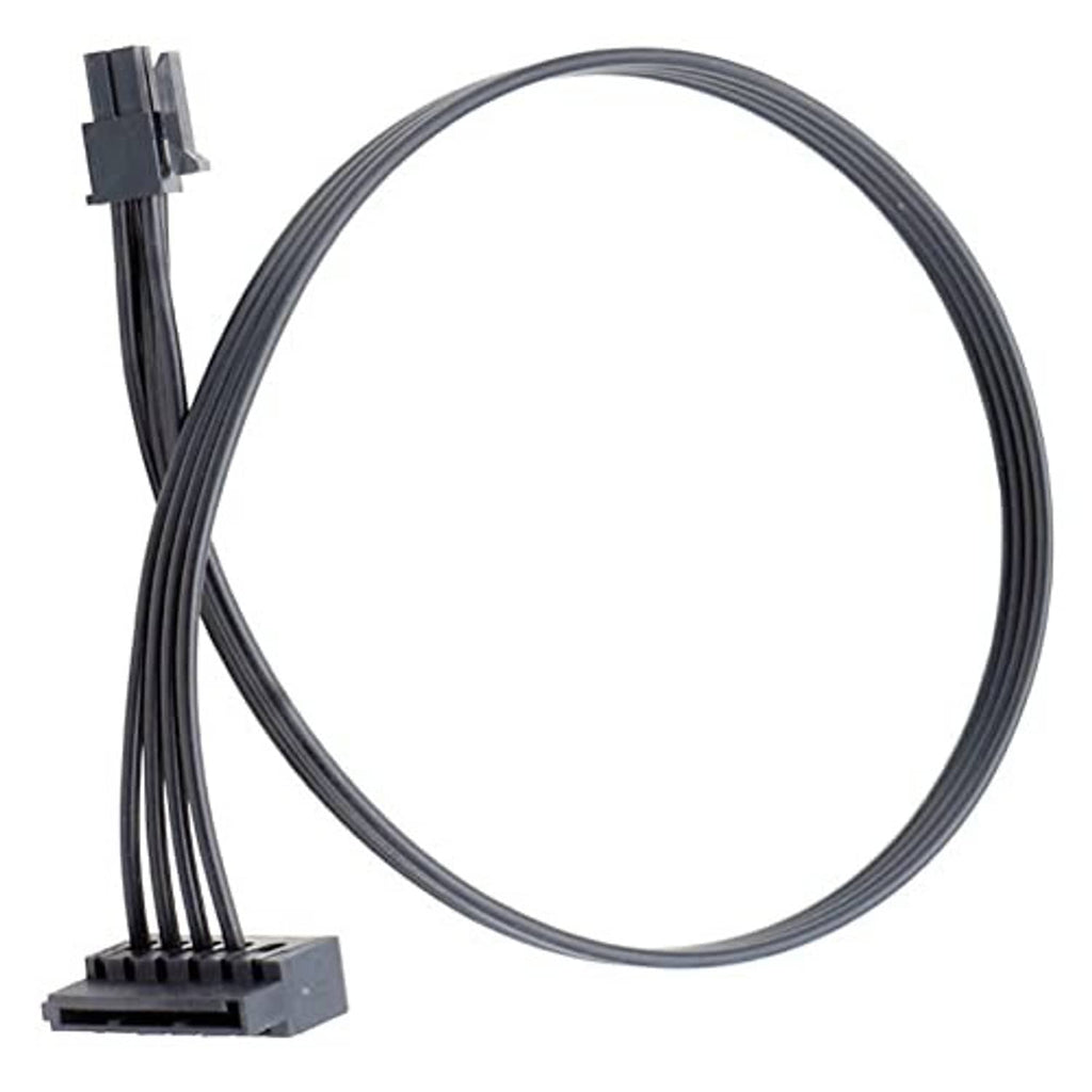 SATA 15-pin to mini 6-pin ATX adapter cable with one multi-pin connector and plug