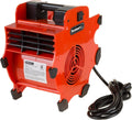 Portable orange blower fan with black housing and power cord, heavy-duty floor dryer