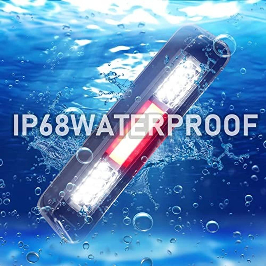 IP68-rated waterproof LED third brake light with red strip and bright white LEDs
