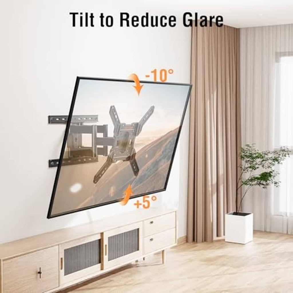 Tilt-adjustable TV wall mount bracket with angled mounting frame