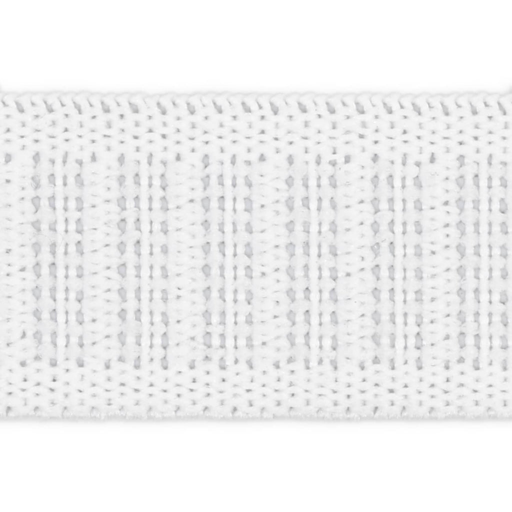 Close-up of white woven elastic fabric texture