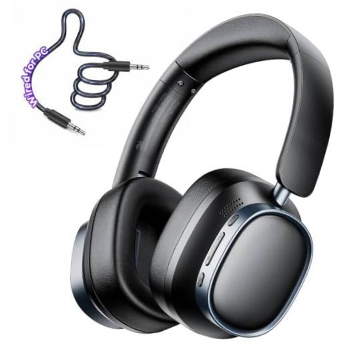 Black over-ear wireless noise-cancelling headphones with adjustable headband
