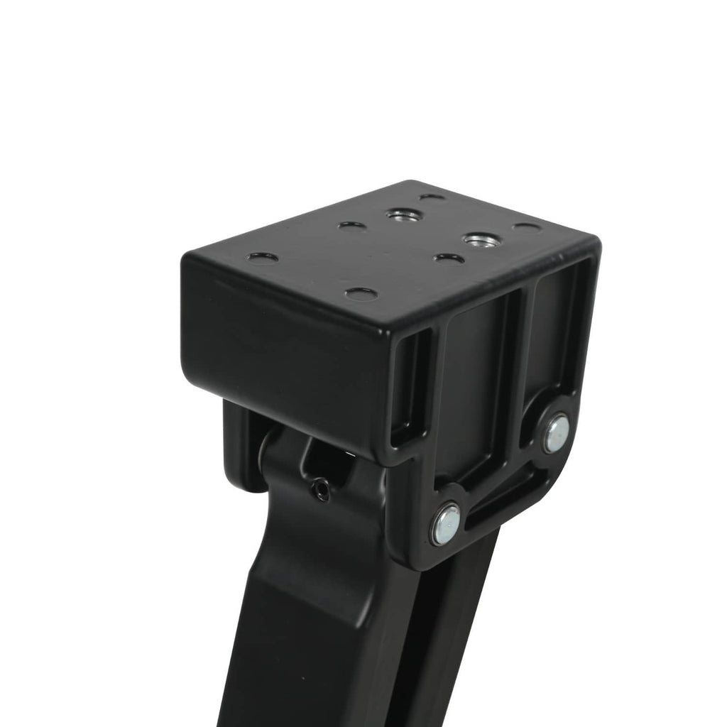 Close-up of black mounting box with bolt holes on retractable truck side step