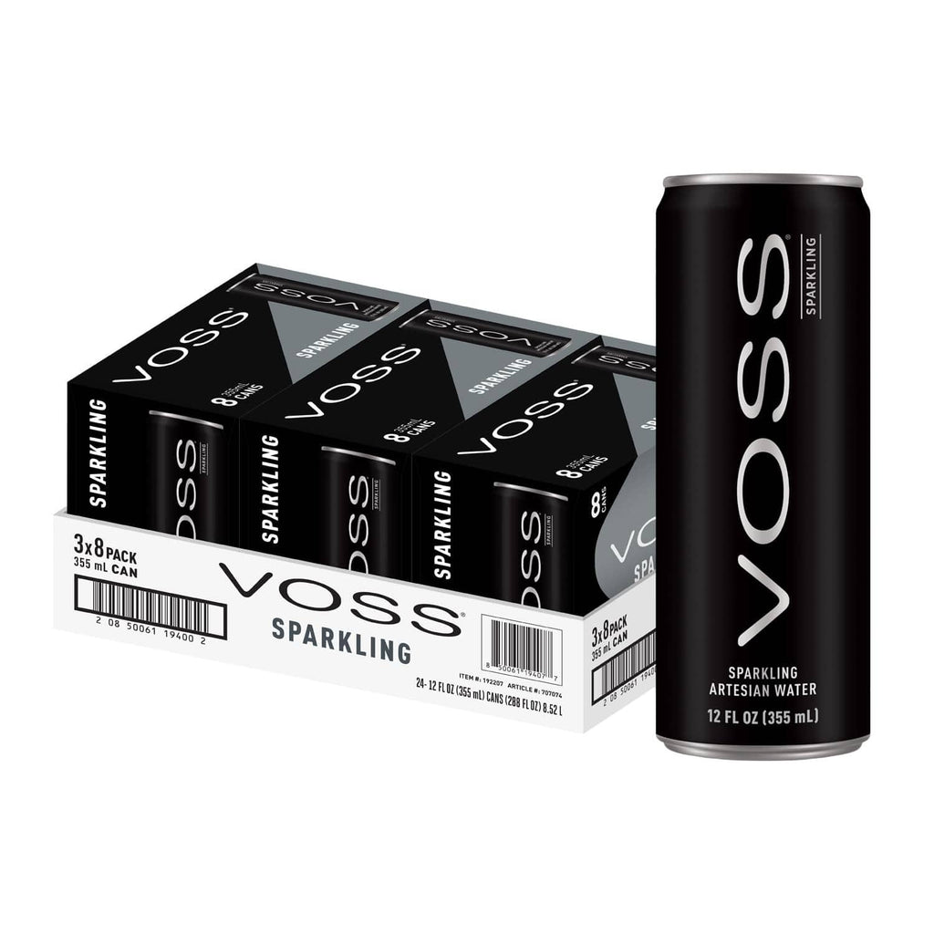 VOSS Artesian sparkling water 12 fl oz 3-pack cartons with single can