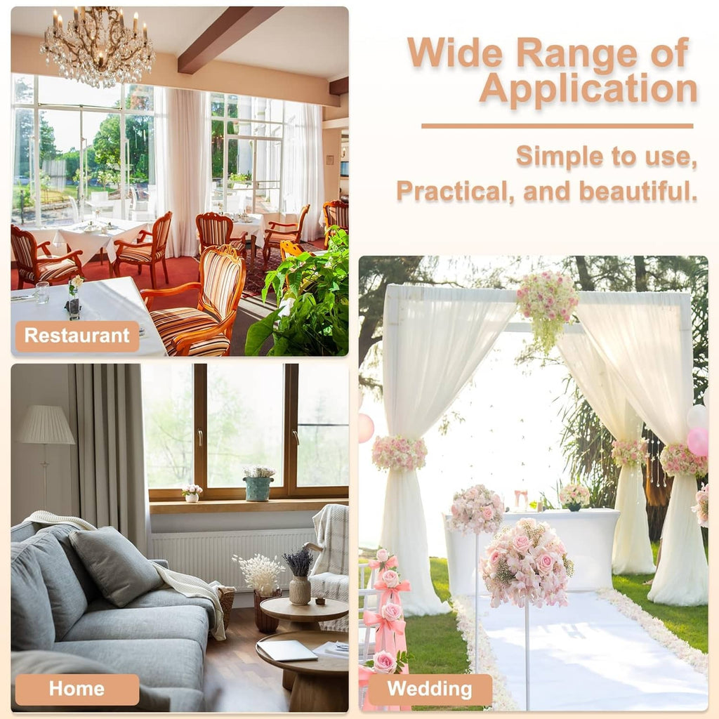 Apricot artificial floral rose curtain tiebacks for draped curtain styling