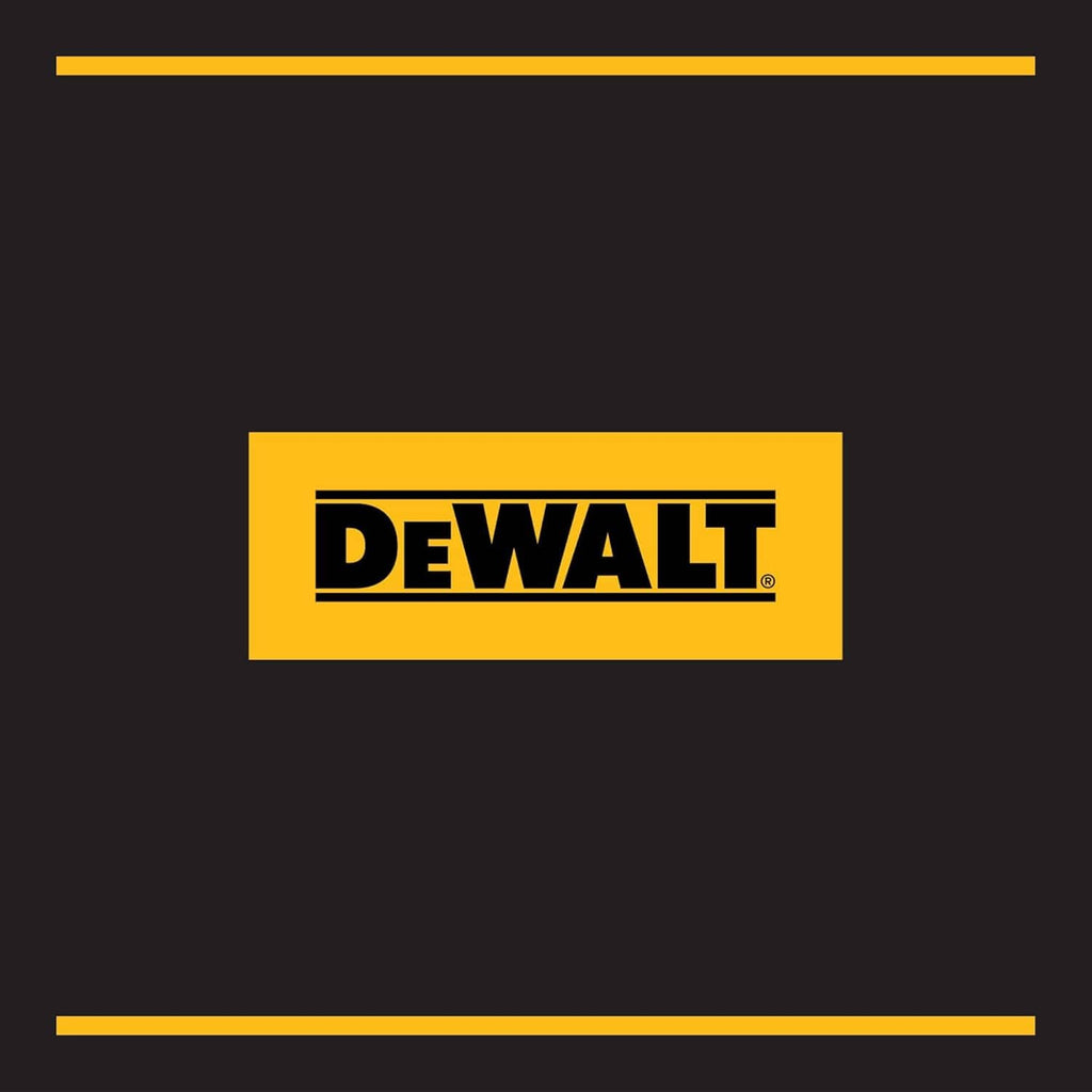 DEWALT logo badge on dark background