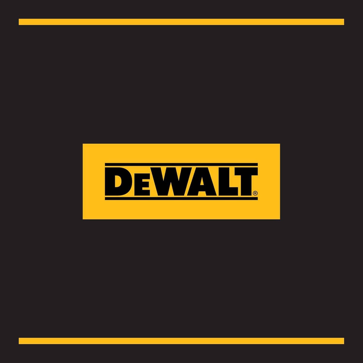 DEWALT logo badge on dark background