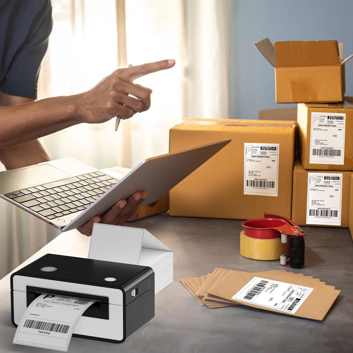 4 x 6 white direct thermal shipping labels for packing boxes
