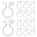 Clear clip-on earring converters, resin hooks with small pads and transparent circles