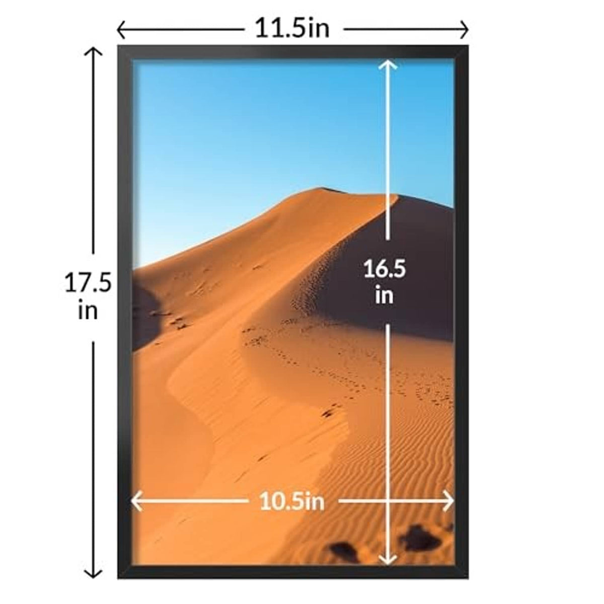Black 11.5x17.5 in poster frame with 10.5x16.5 in display opening